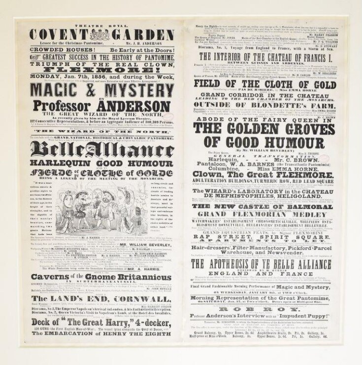 Playbill for a performance of magic by The Wizard of the North, 1856 top image