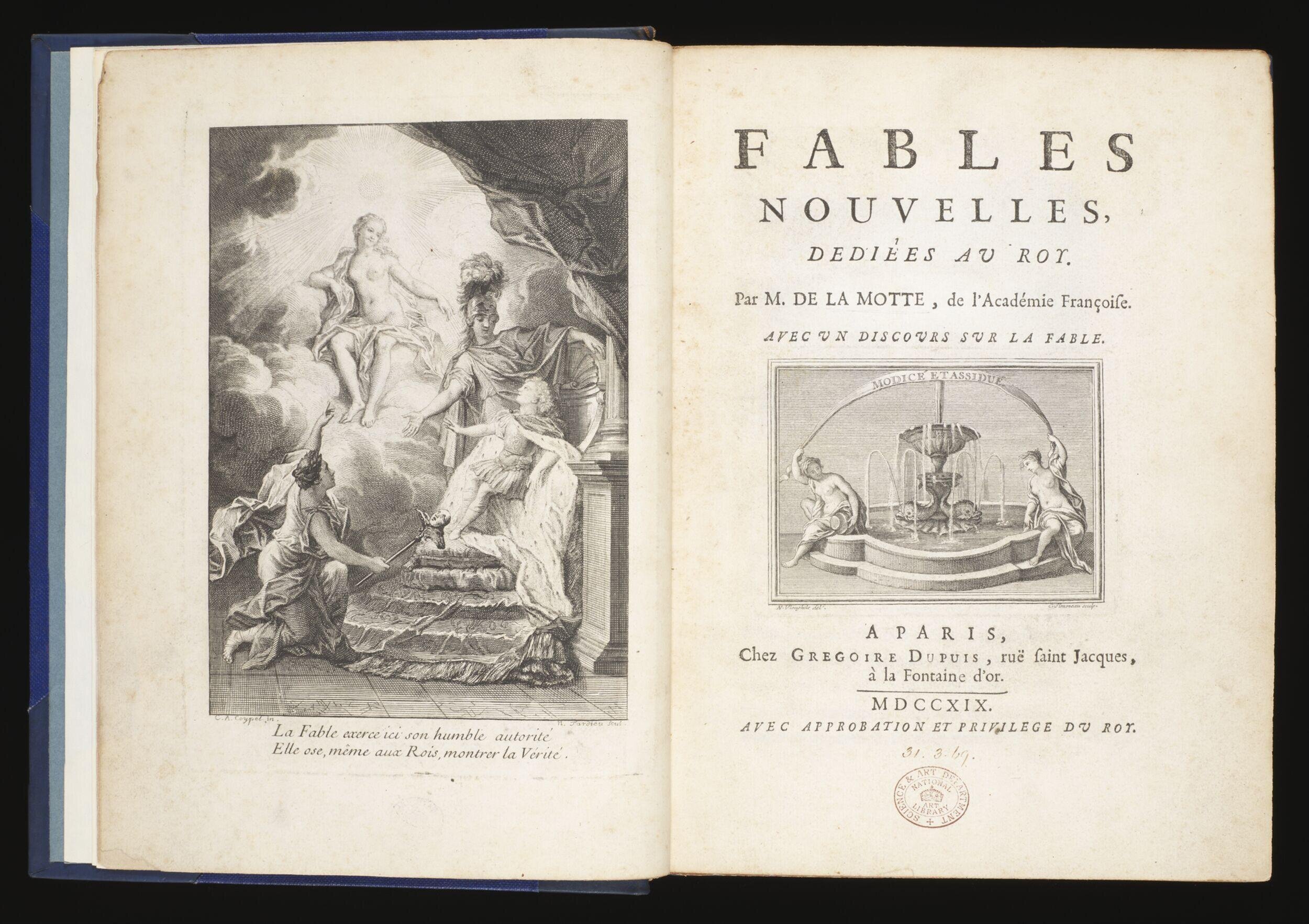 Fables Nouvelles, Dediées au Roy