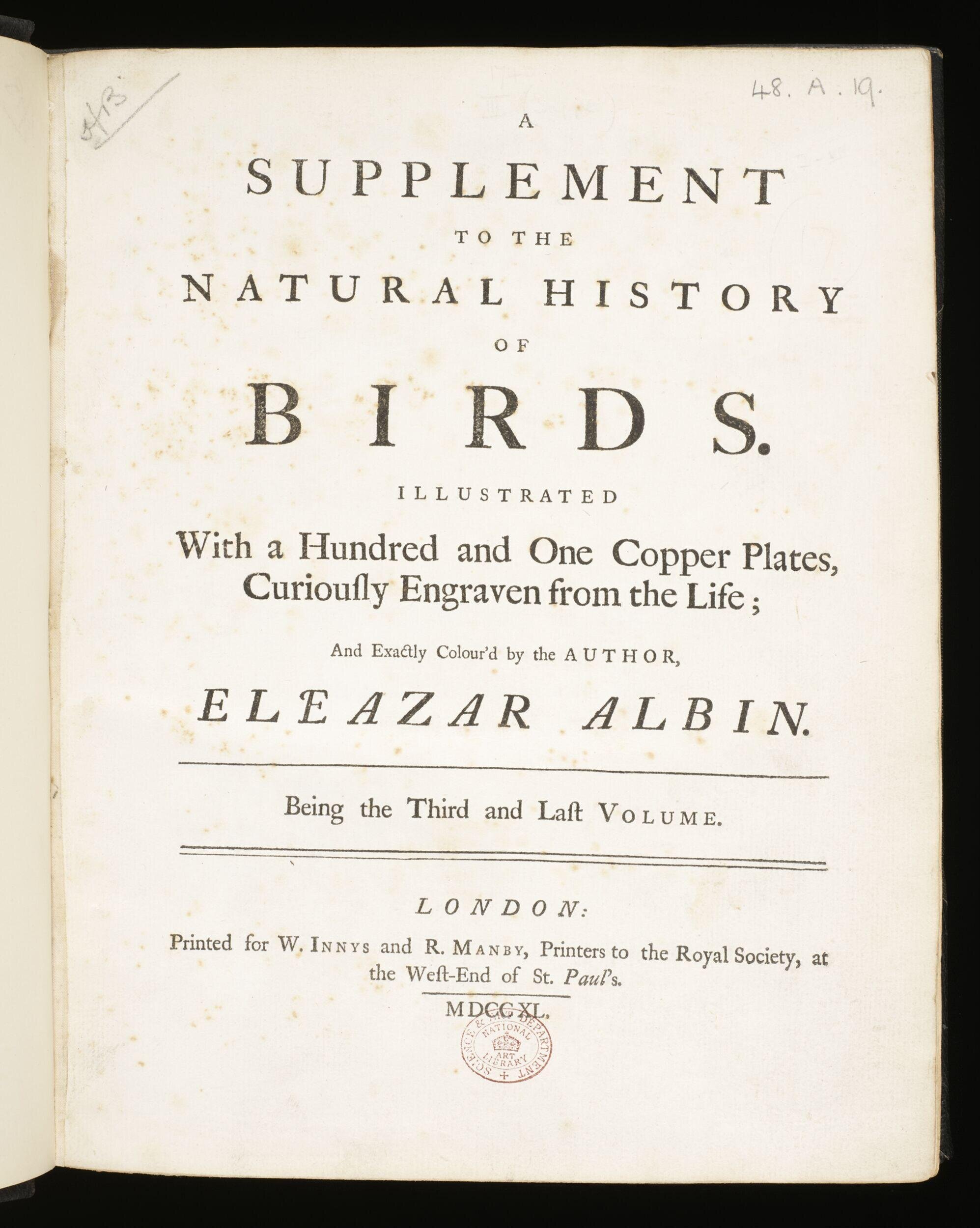 A natural history of birds