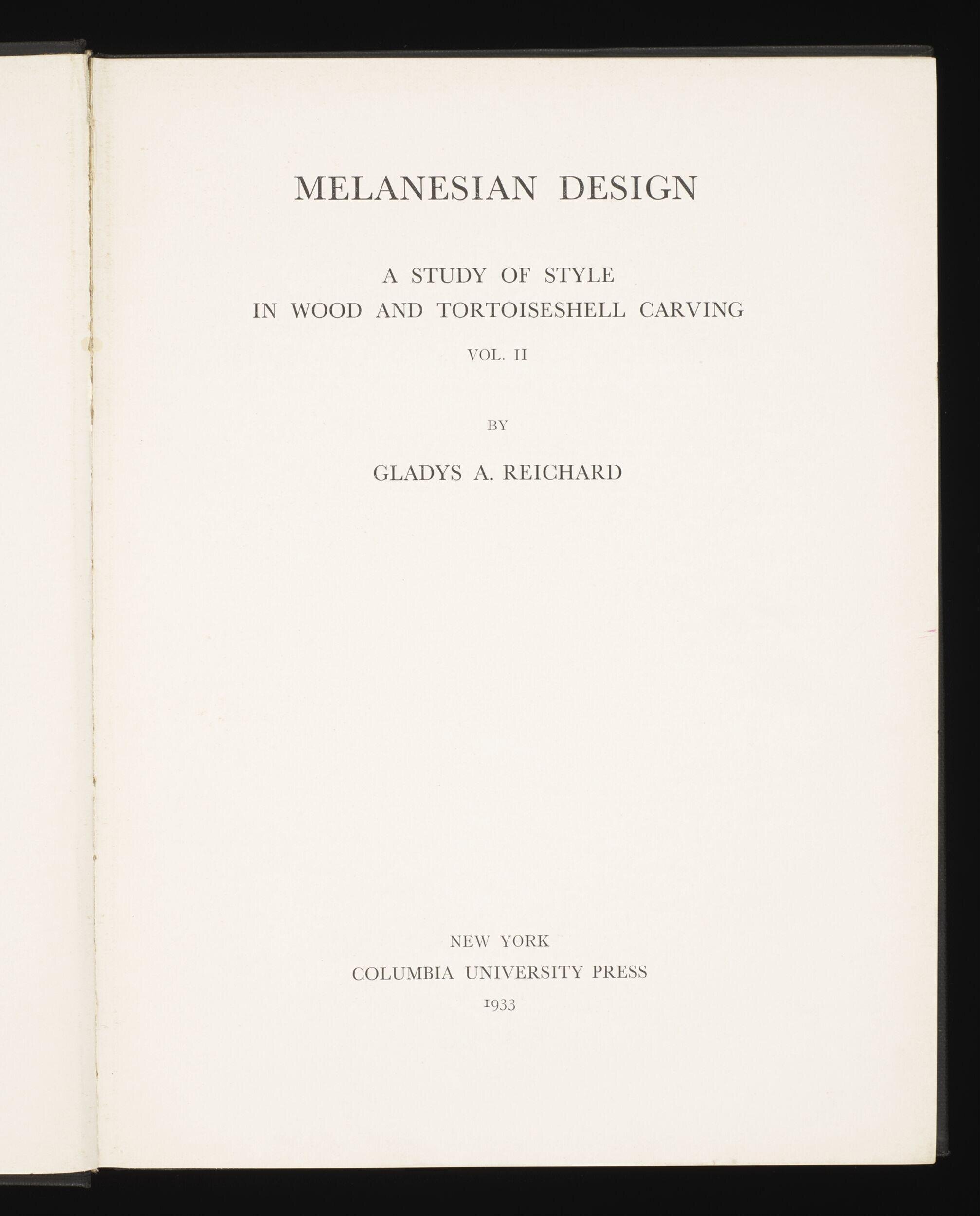 Melanesian design: a study of style in wood and tortoiseshell carving