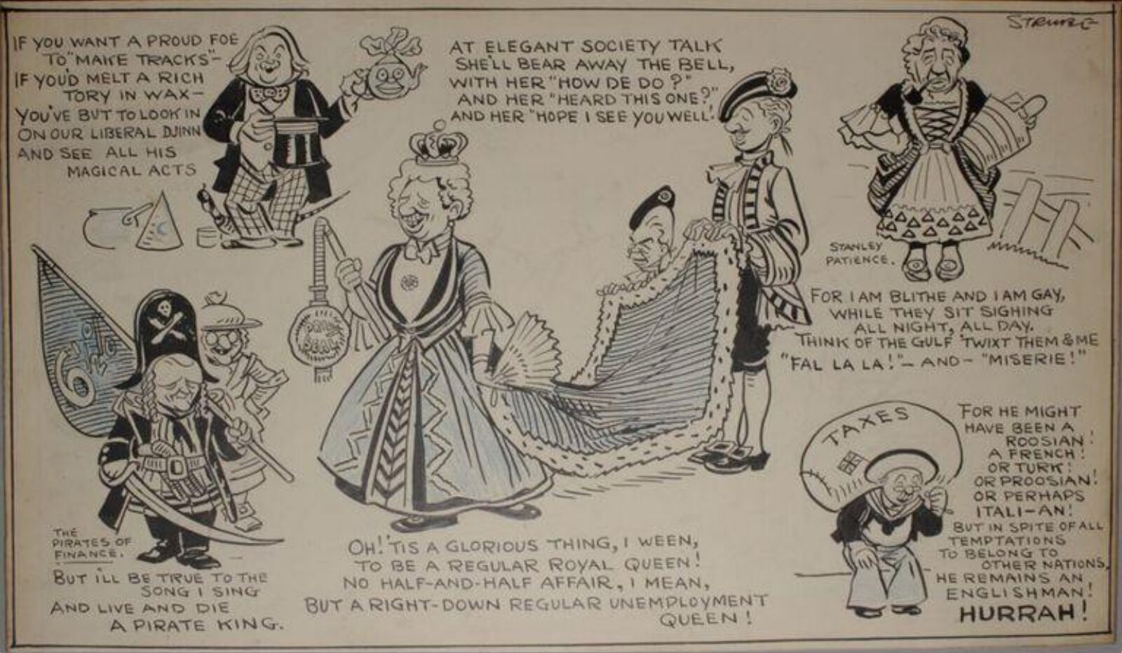 Policial cartoon by Sidney Strube, Sidney Strube, ca.1929