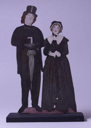 Souvenir cutout of Leo Sheffield and Catherine Ferguson as Sir Despard Murgatroyd and Mad Margaret in Ruddigore