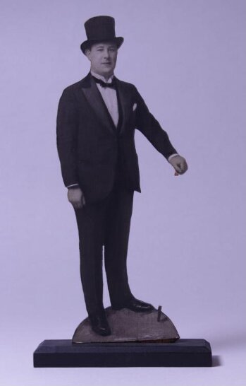 Souvenir cutout of an unidentified man associated with the D'Oyly Carte Company in 1922