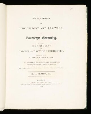Observations on the theory and practice of landscape gardening