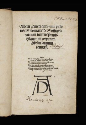Clariss. pictoris et geometræ Alberti Durer