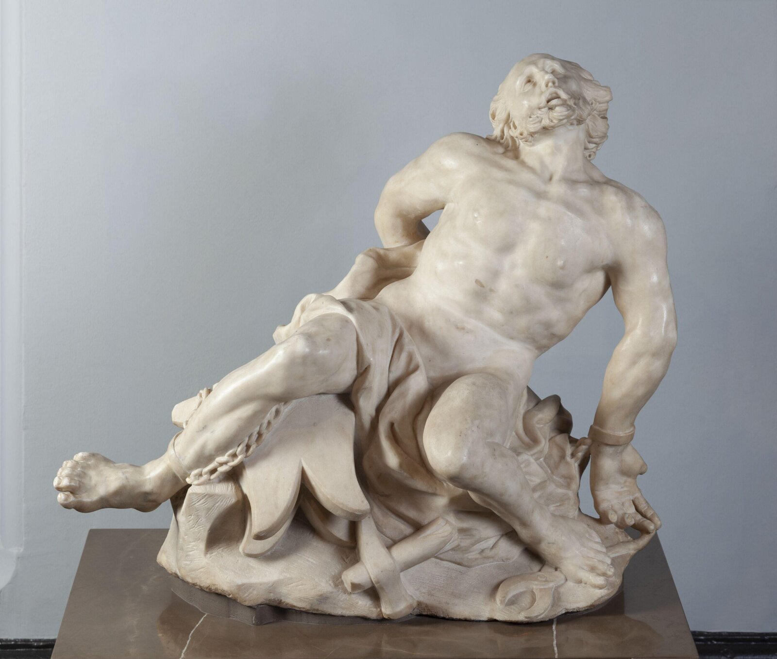 Vulcan (or possibly Prometheus) chained to a rock, Claude David, ca. 1710