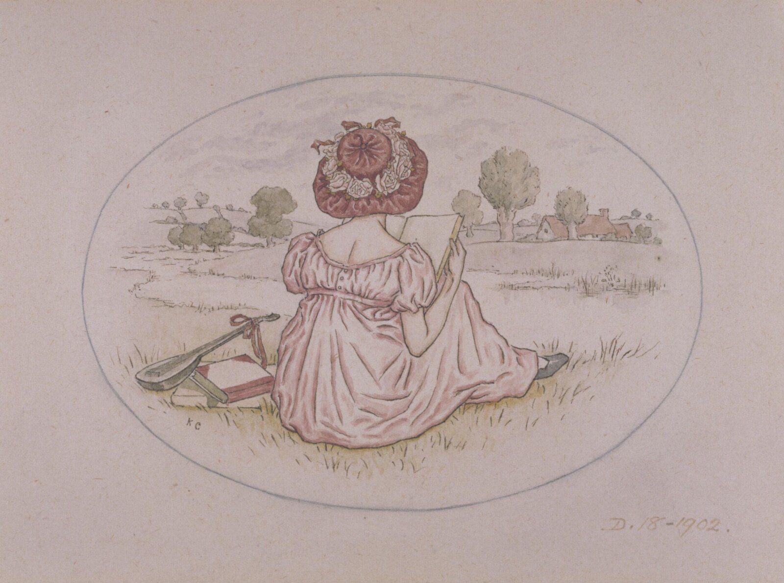 Drawing, Kate Greenaway, 1884