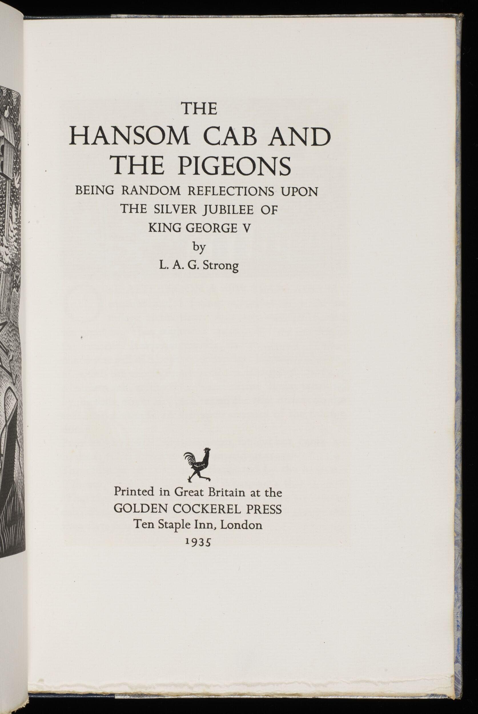 The hansom cab and the pigeons: being random reflections upon the Silver Jubilee of King George V
