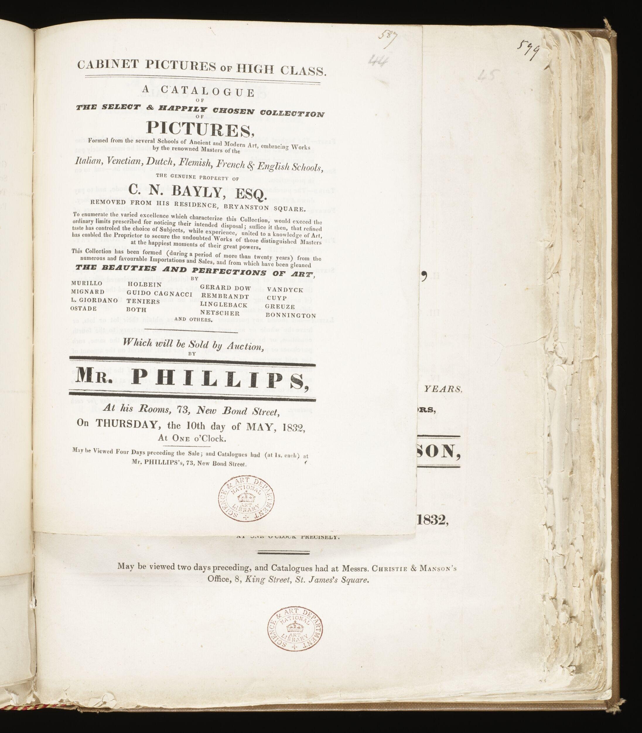  Picture catalogues, XIV, 1829-1833