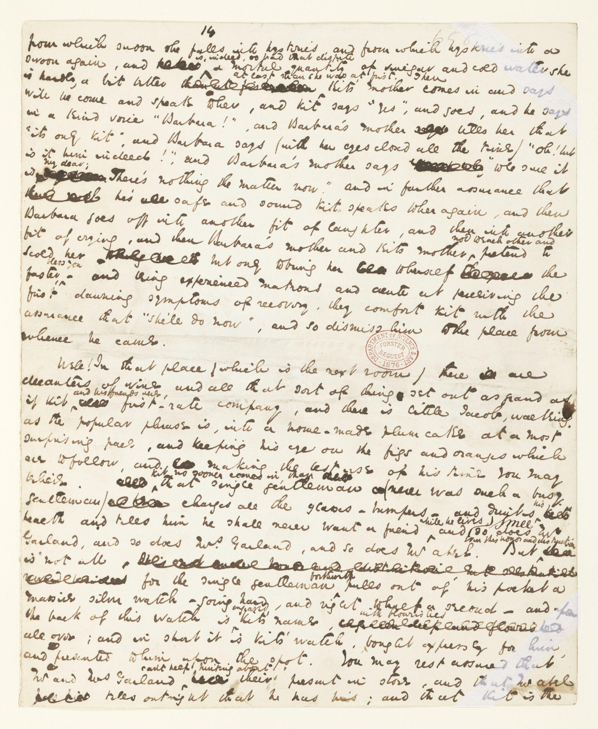 Original manuscript of The Old Curiosity Shop, vol. 8