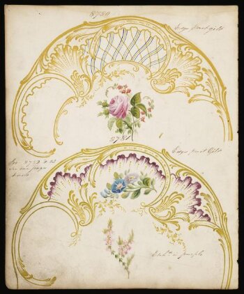 Sheet of plate designs from a pattern book