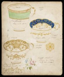 Sheet of plate and teacup designs from a pattern book thumbnail 1