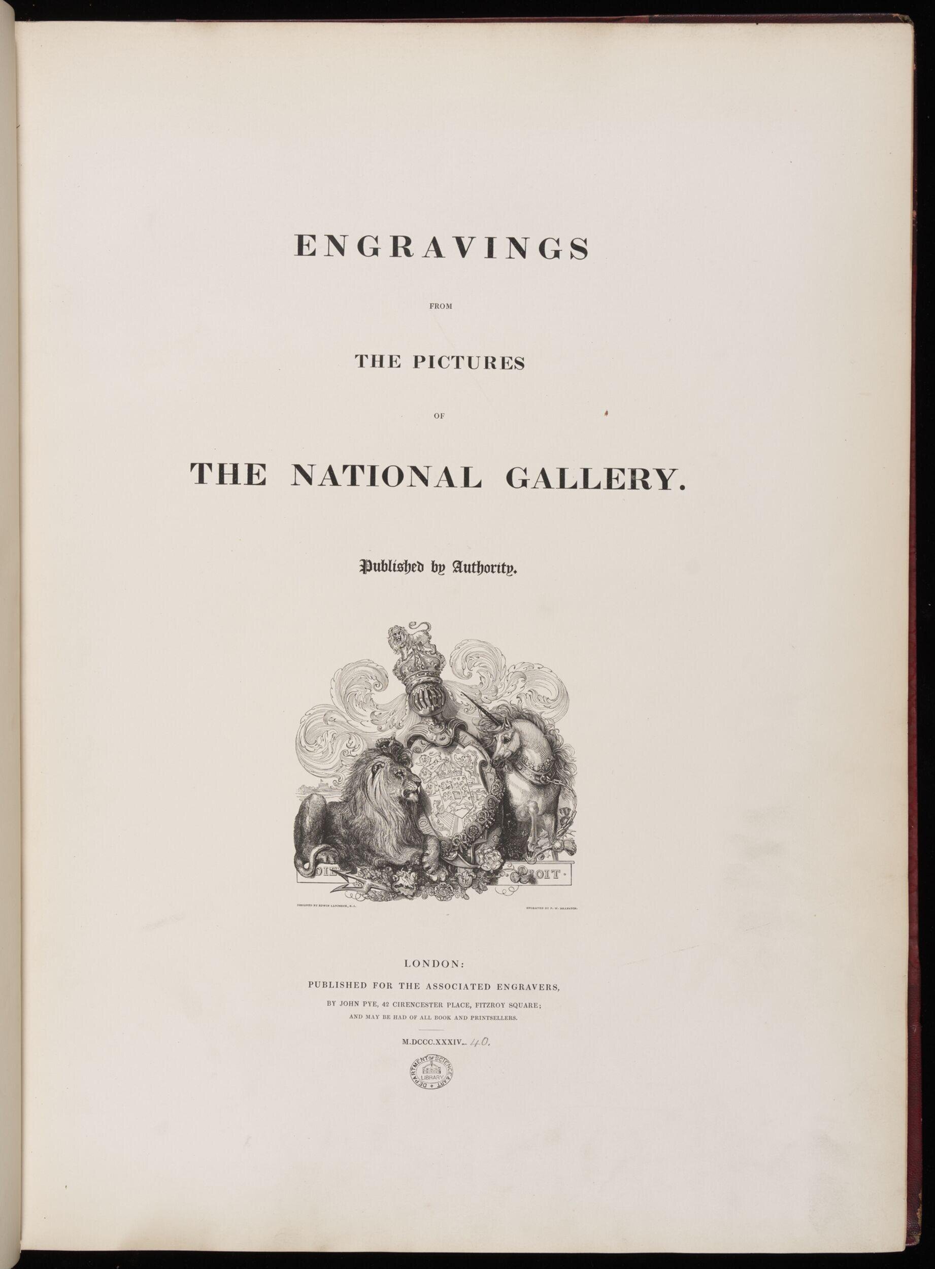 Engravings from the pictures of the National Gallery