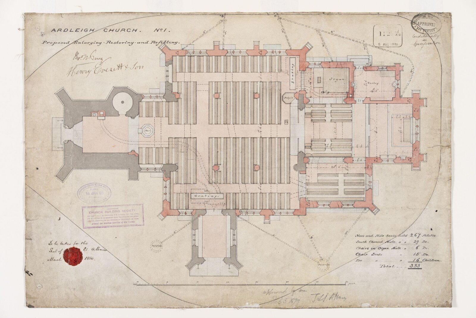 Drawing, William Butterfield, 1879 to 1880