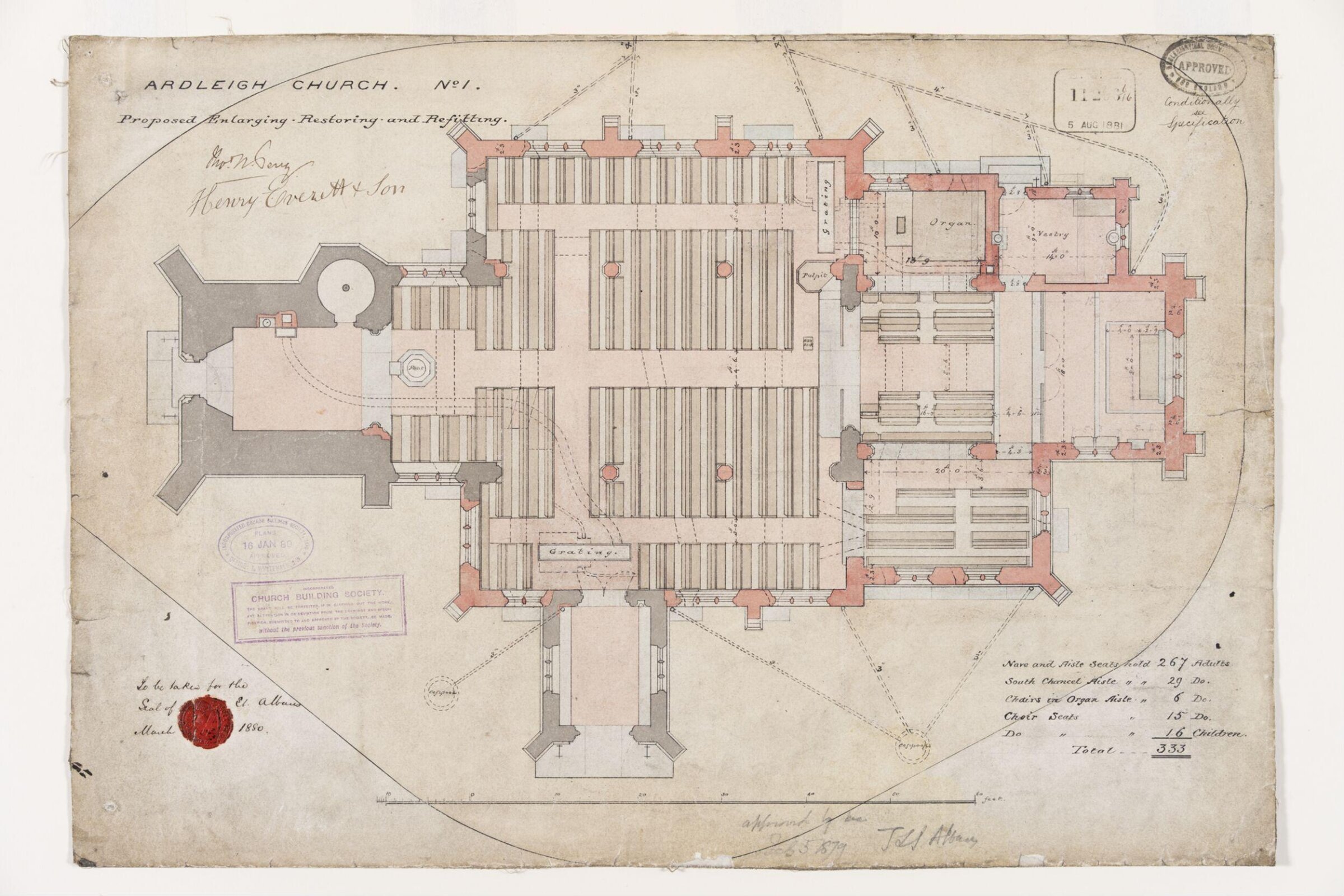 Drawing, William Butterfield, 1879 to 1880