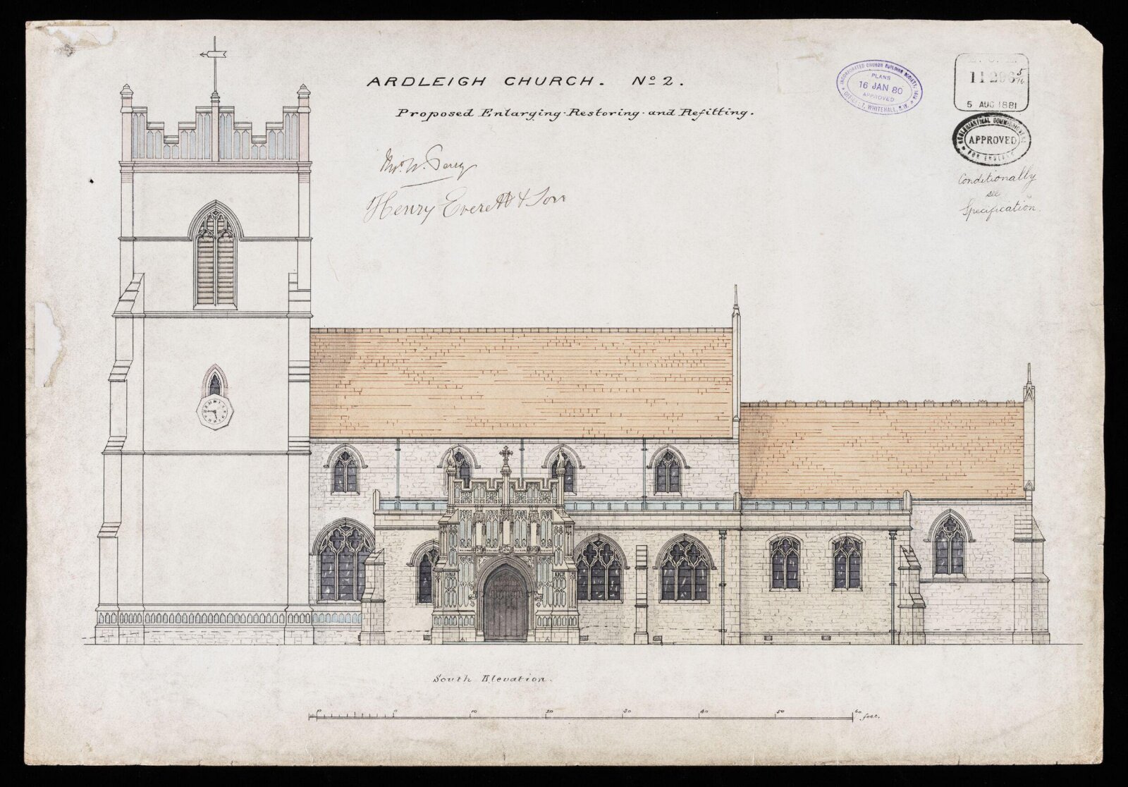 Drawing, William Butterfield, 1879 to 1880