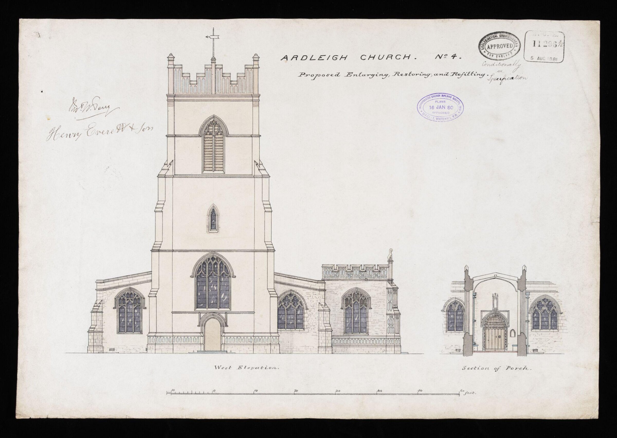 Drawing, William Butterfield, 1879 to 1880