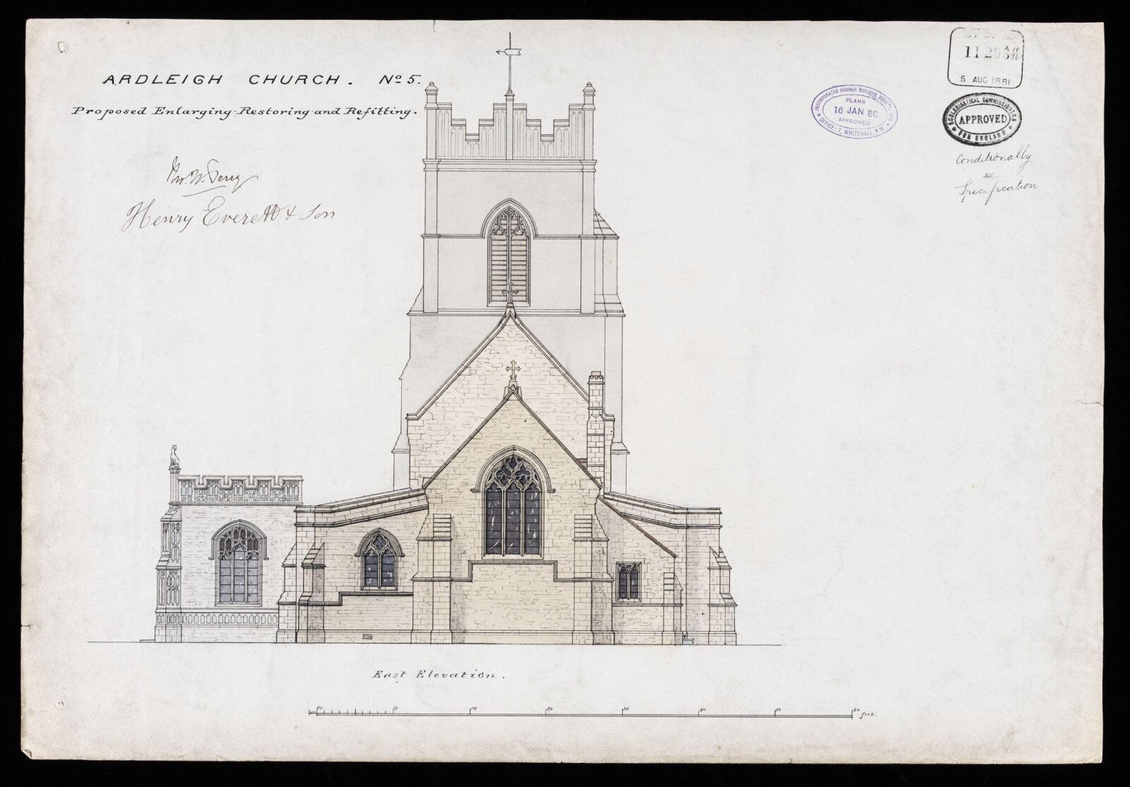 Drawing, William Butterfield, 1879 to 1880