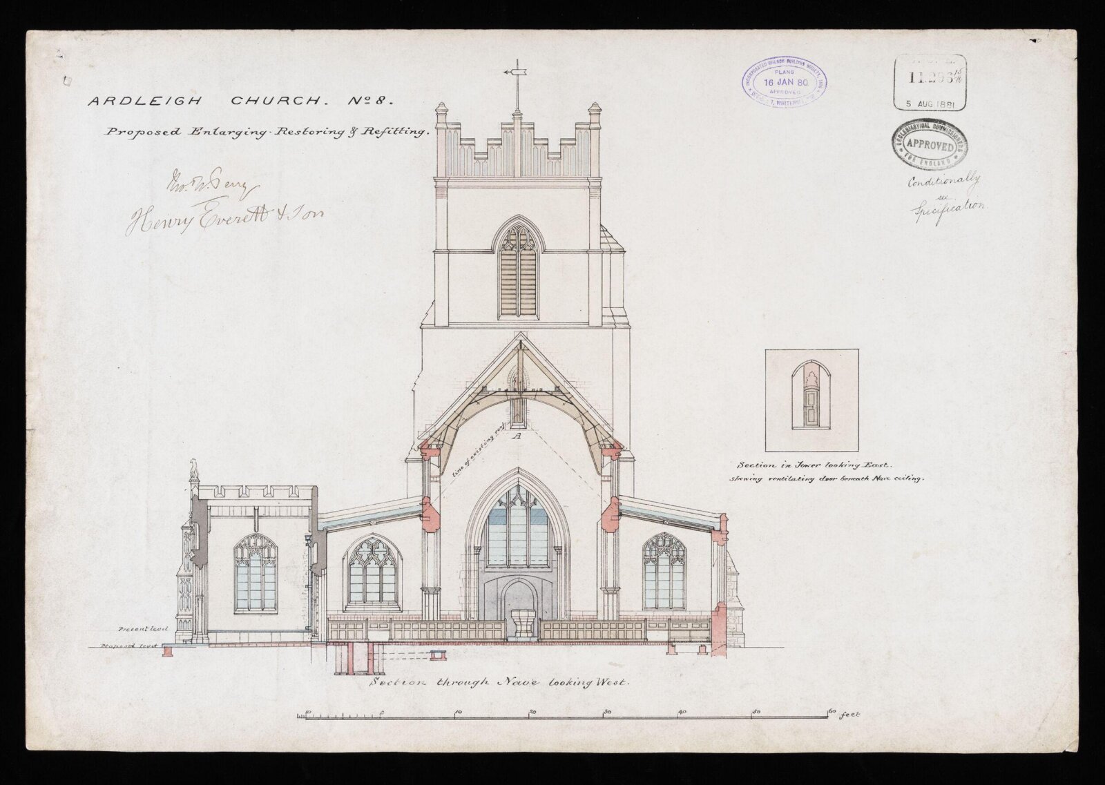 Drawing, William Butterfield, 1879 to 1880