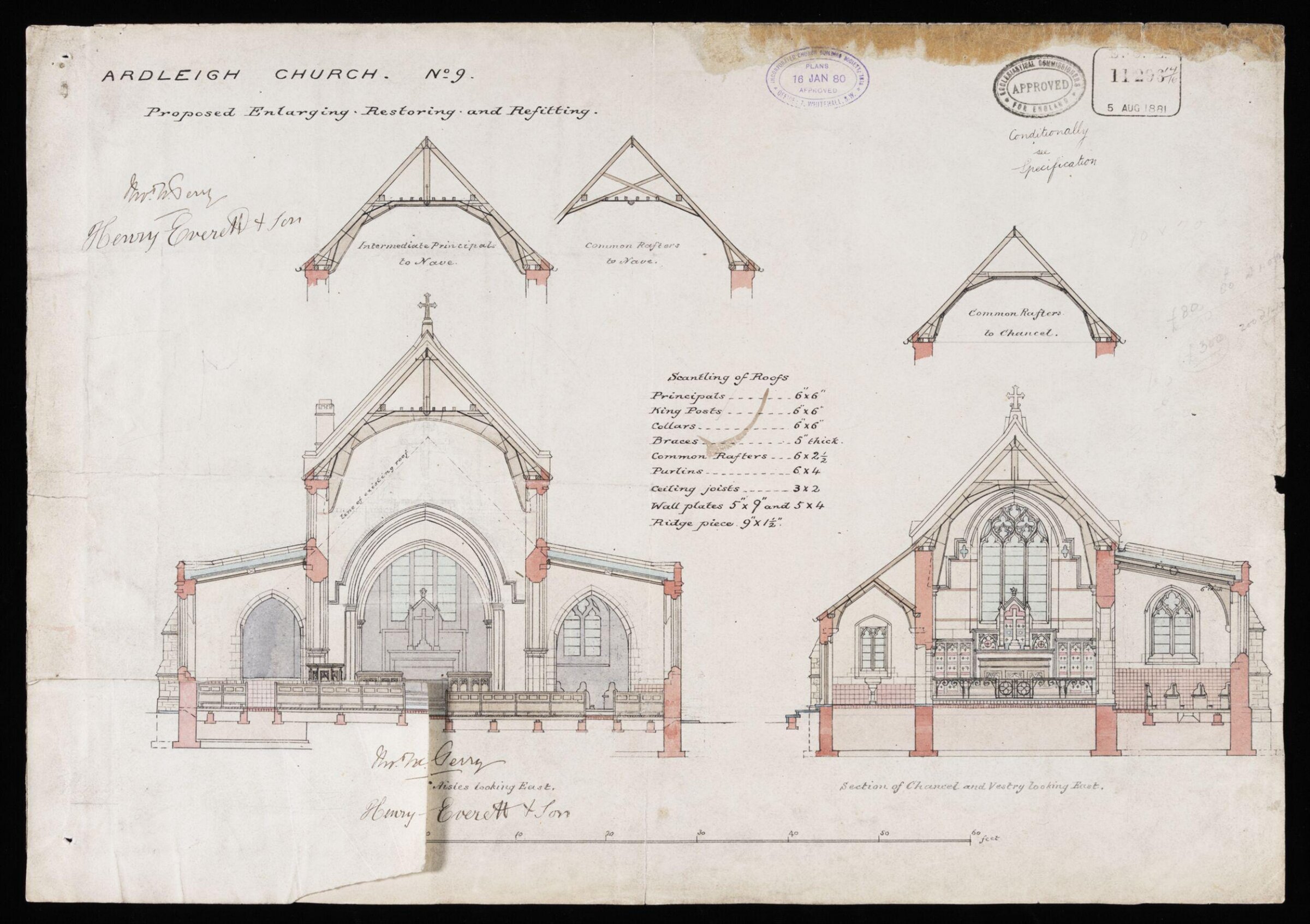 Drawing, William Butterfield, 1879 to 1880