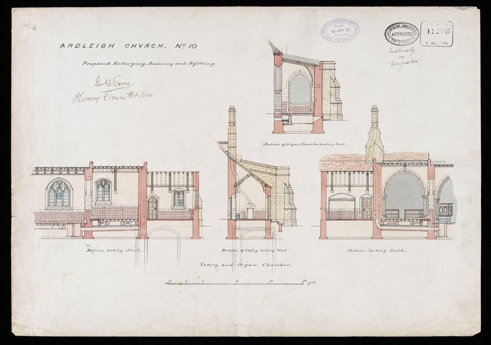 Drawing, William Butterfield, 1879 to 1880