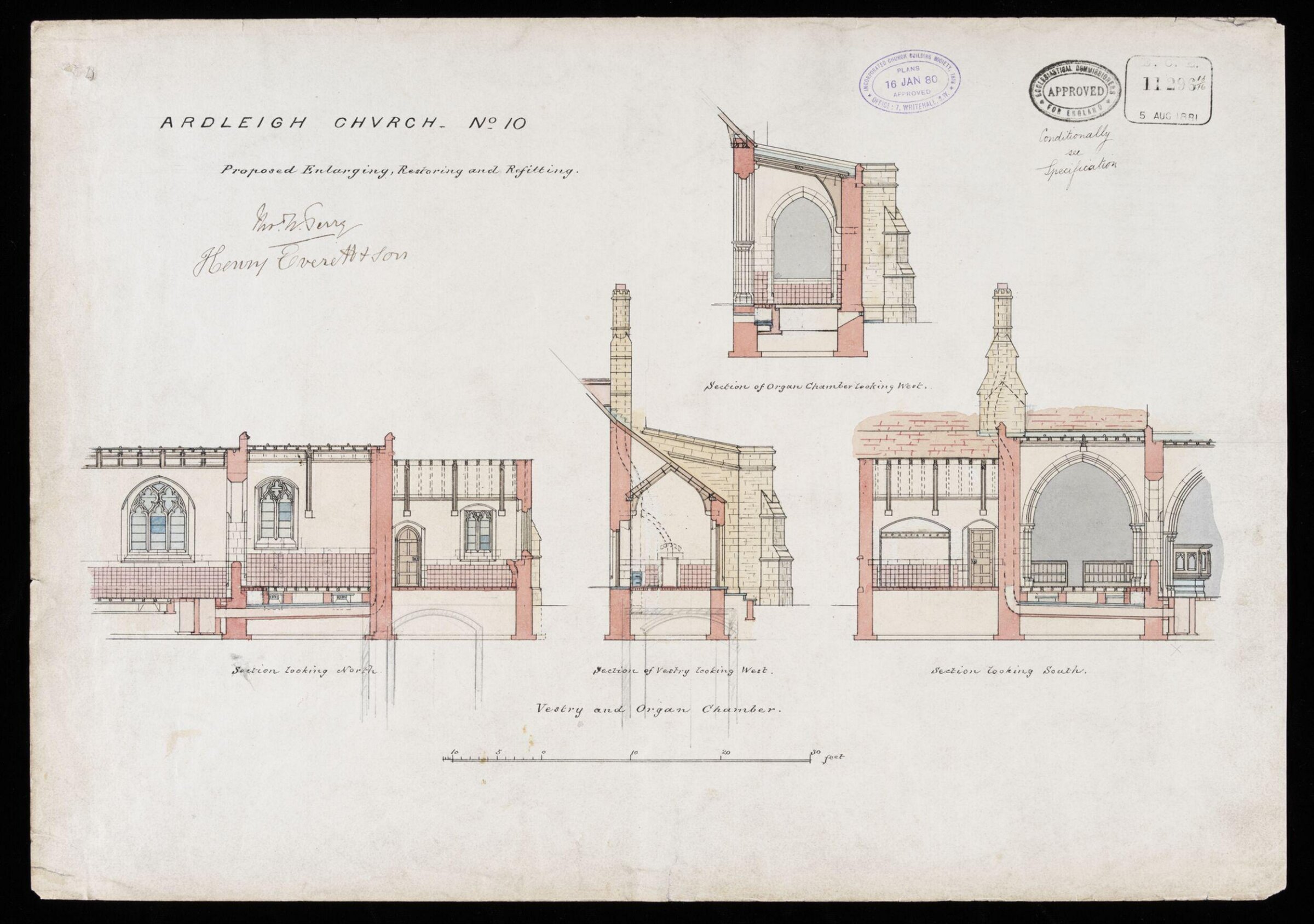 Drawing, William Butterfield, 1879 to 1880
