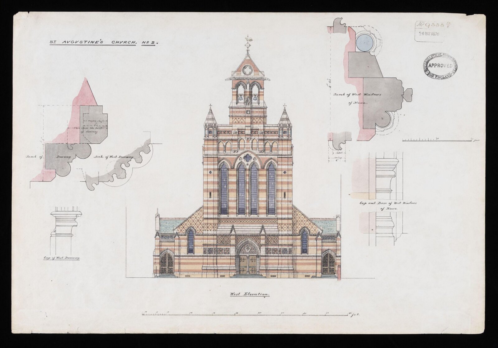 Drawing, William Butterfield, 1876