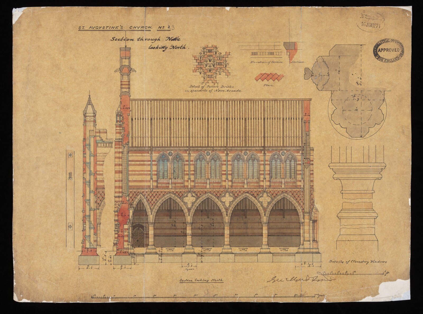 Drawing, William Butterfield, 1871
