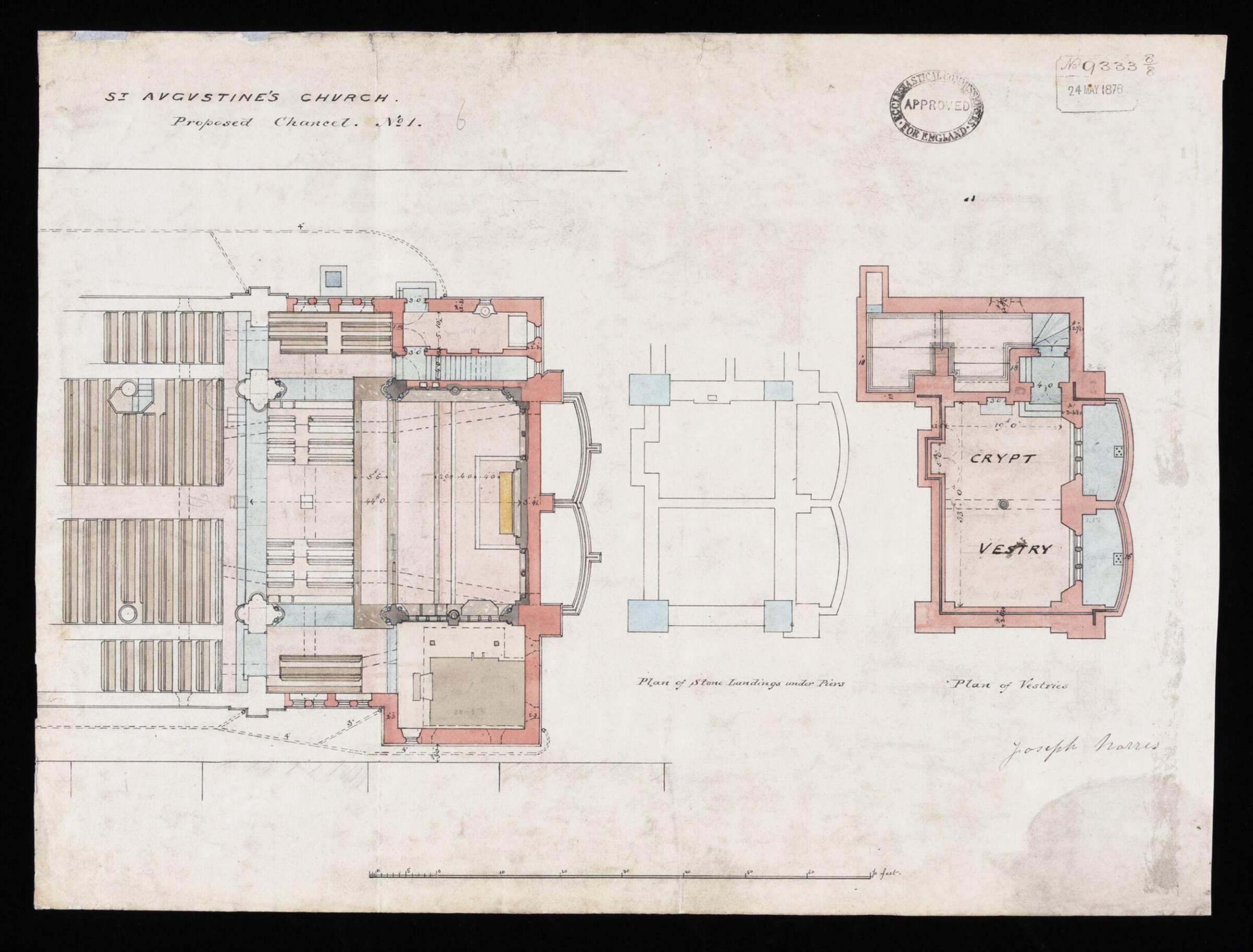 Drawing, William Butterfield, 1876