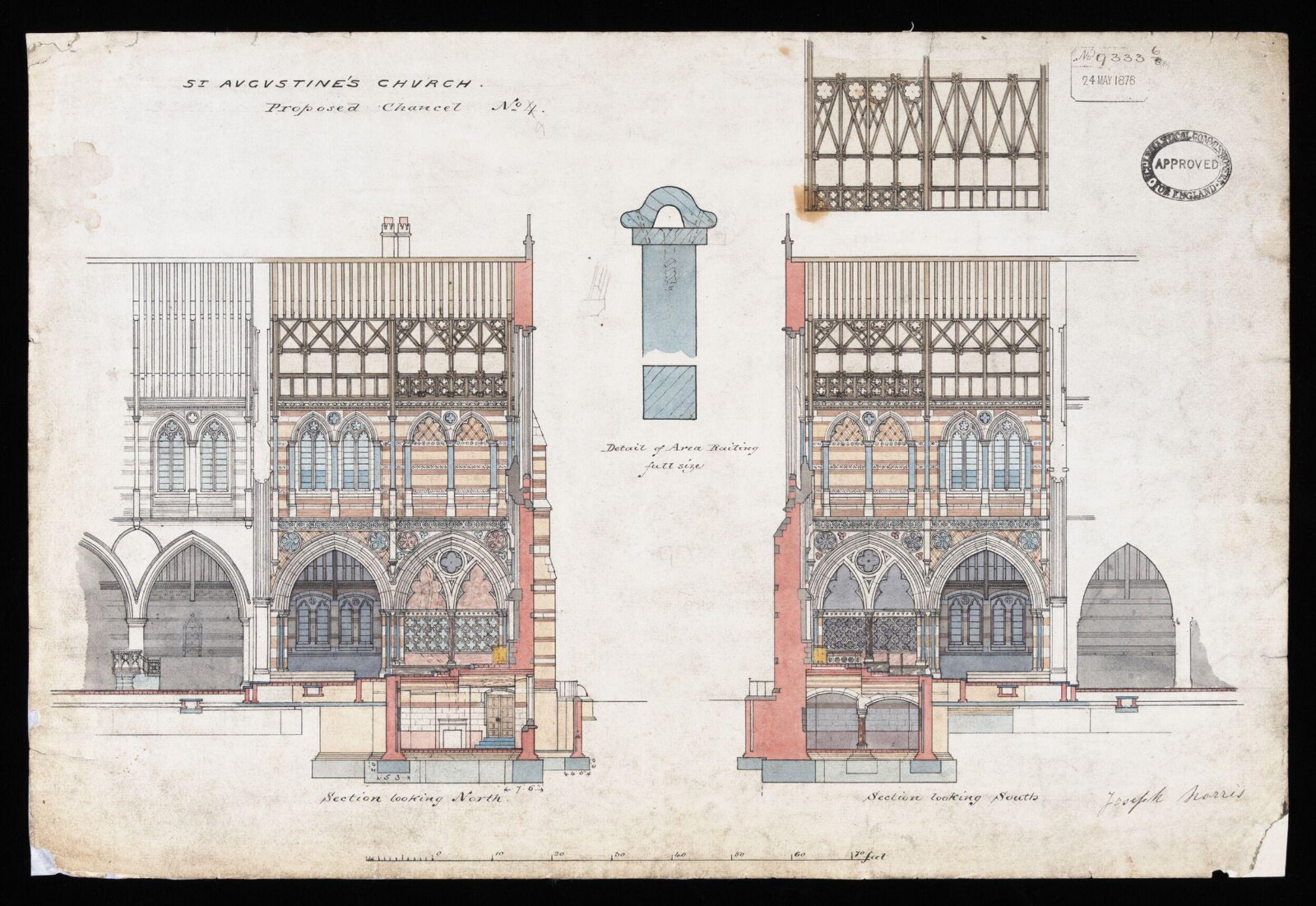 Drawing, William Butterfield, 1876