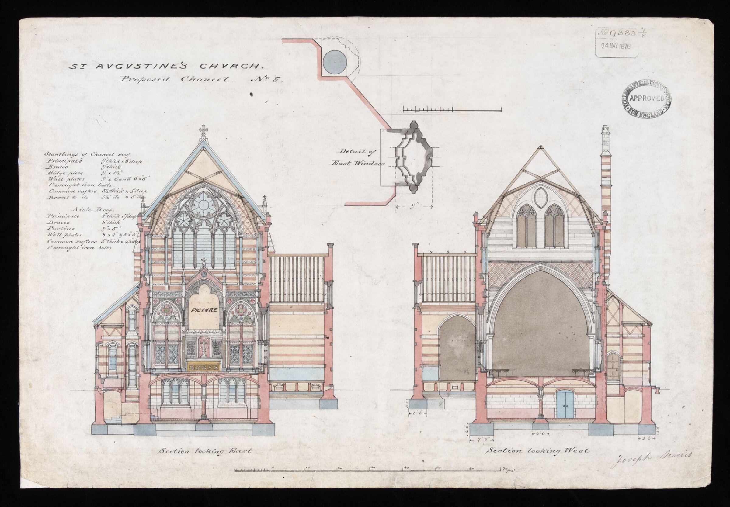 Drawing, William Butterfield, 1876