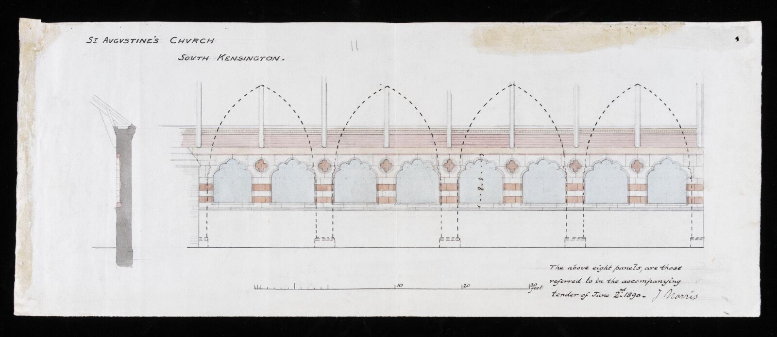 Drawing, William Butterfield, 1890