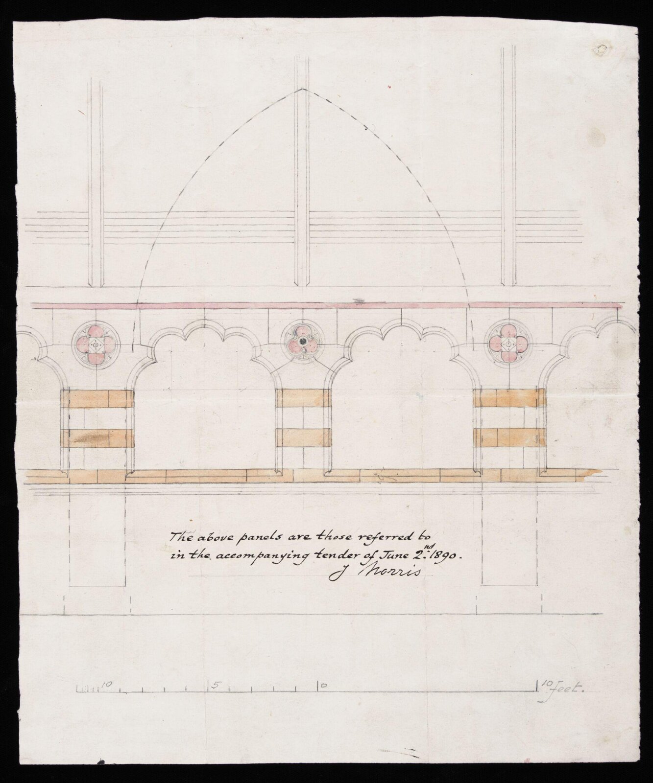 Drawing, William Butterfield, 1890