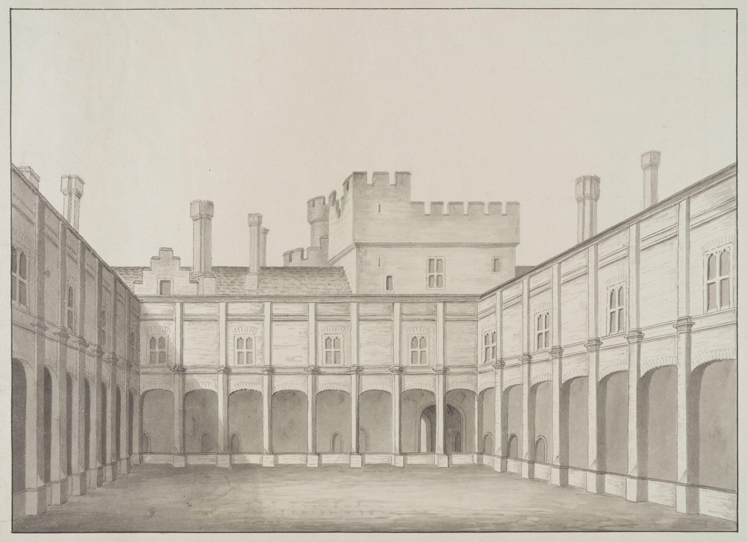 Interior of Green Court, looking south., James Lambert senior, 1776