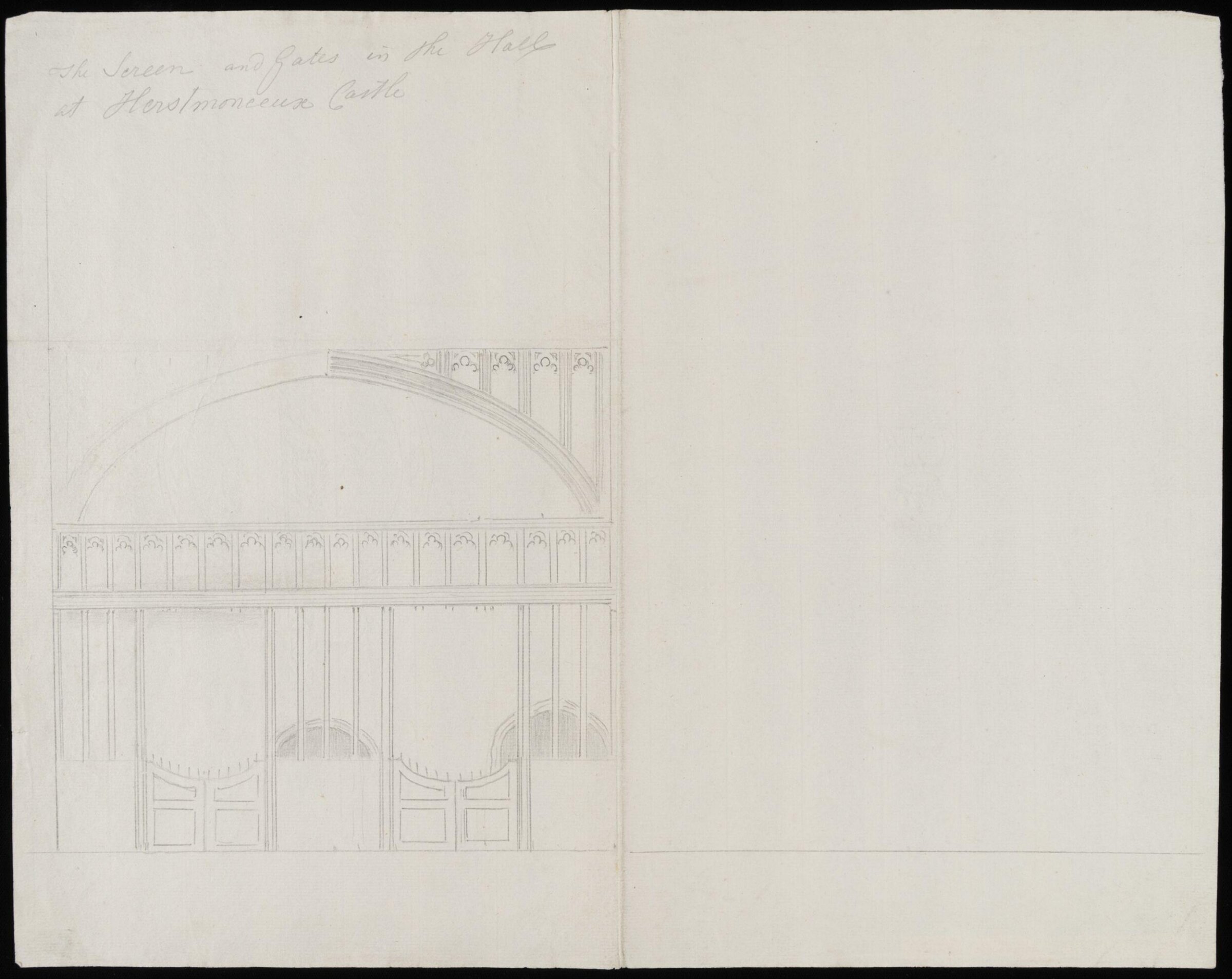 Elevation of screen in Hall., James Lambert senior, 1776