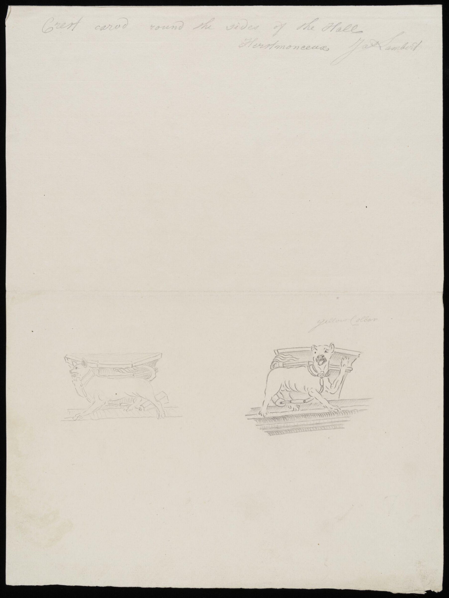 Sketches of corbel in Hall., James Lambert senior, 1776