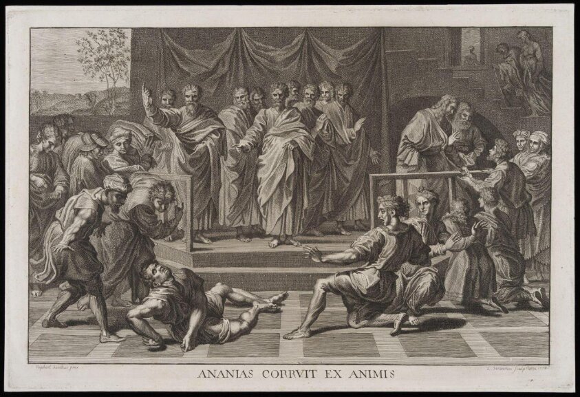 The Death of Ananias (1778) by Ludwig Sommerau
