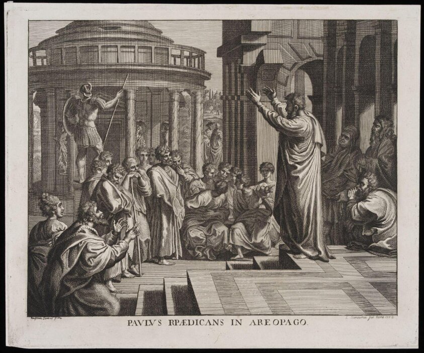 St. Paul Preaching at Athens (1778) by Ludwig Sommerau