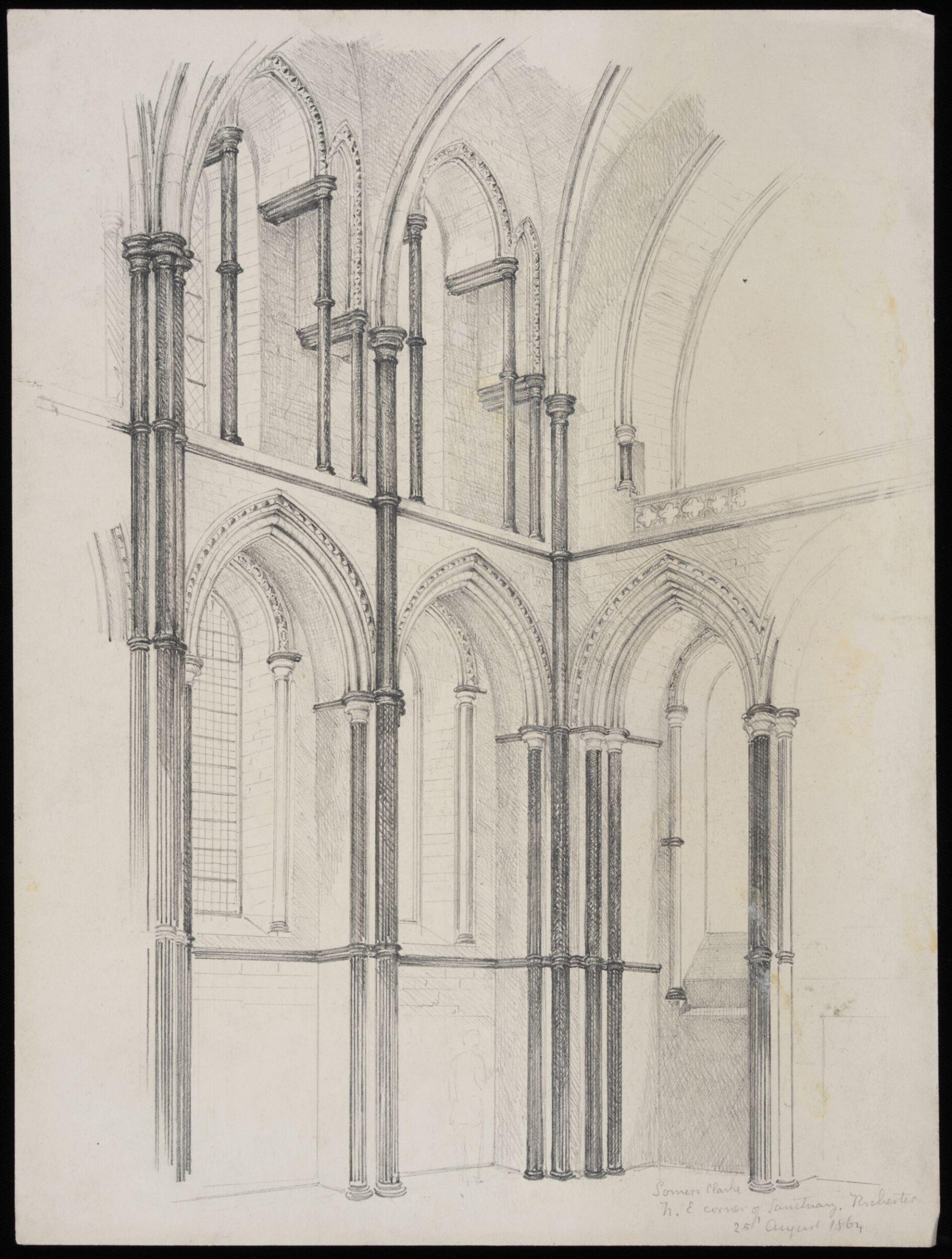 Interior of N.E. corner of the Sanctuary, Rochester Cathedral, Somers Clarke, 25/08/1864