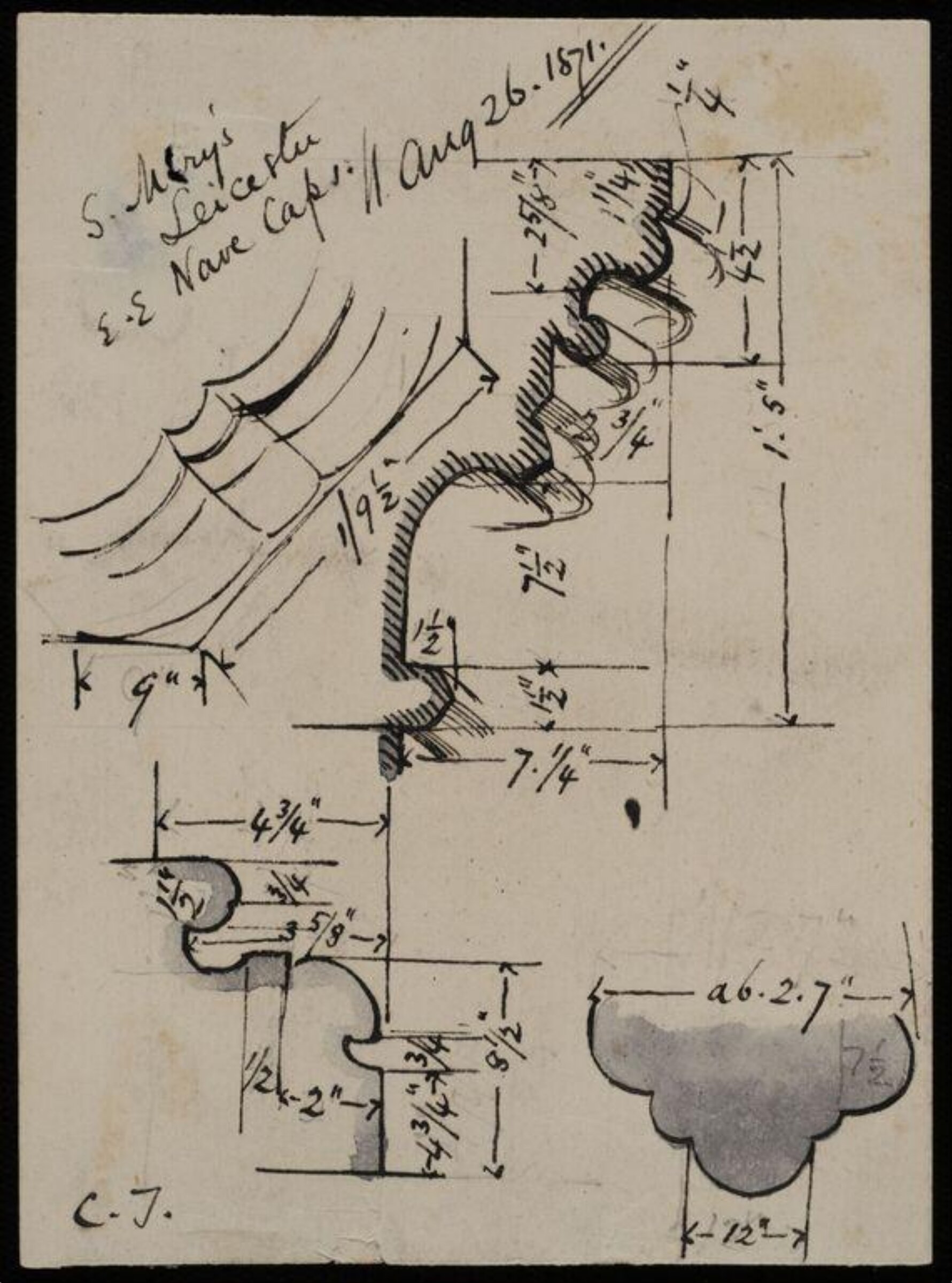 Capitals, mouldings, &c., Charles Frederick Godbold Turner, c.1865