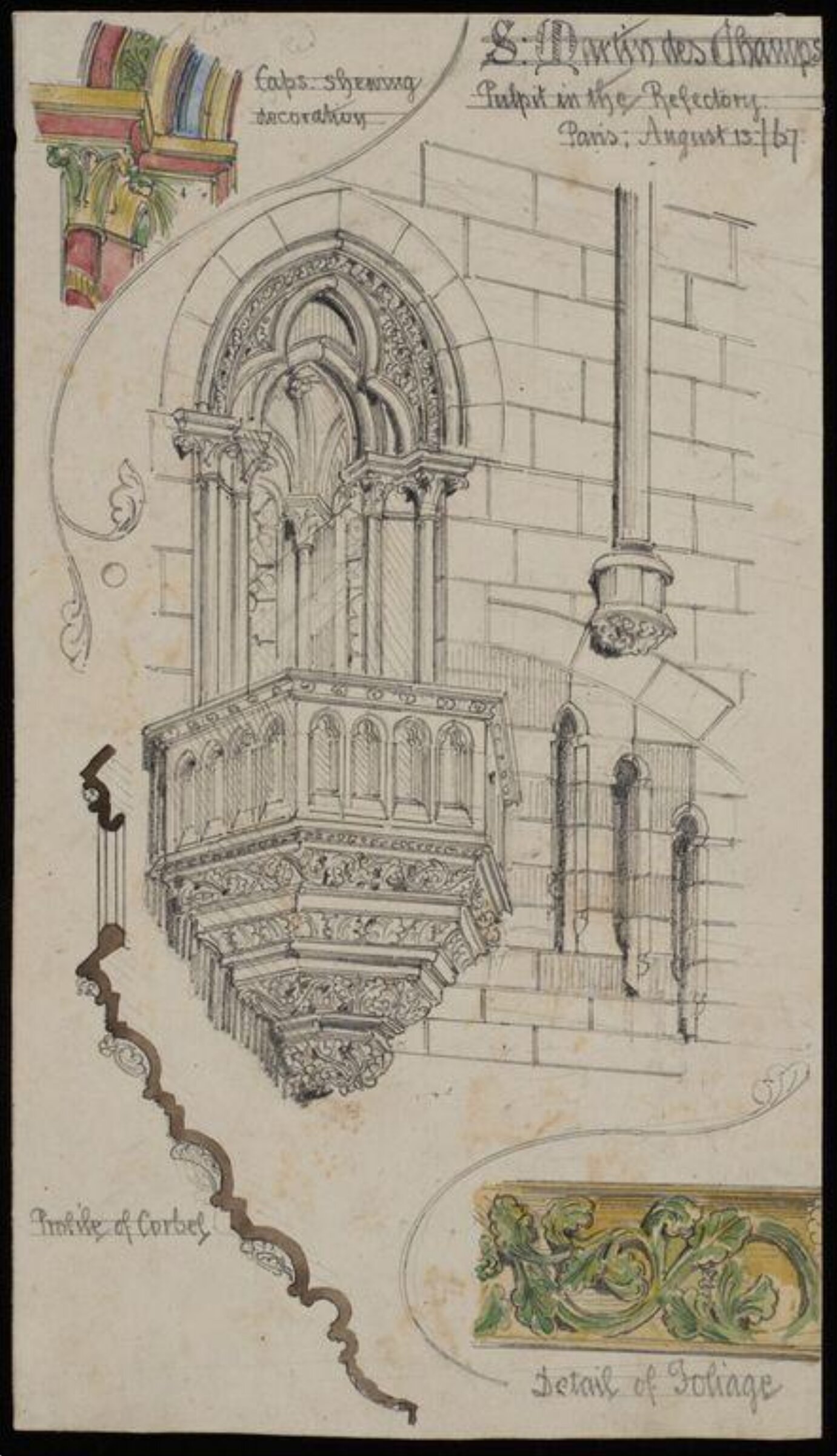 Reredos, fonts, a pulpit and monuments, Charles Frederick Godbold Turner, c.1895
