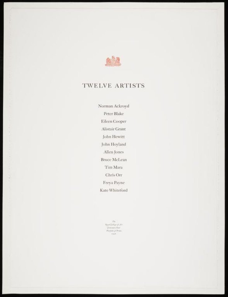 Twelve Artists: The Royal College of Art Centenary Year Portfolio of Prints 1996 image