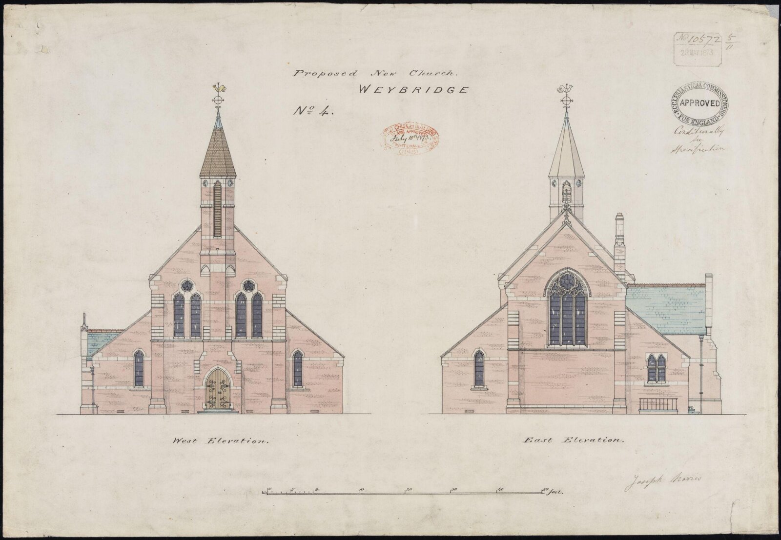 Drawing, William Butterfield, 1873