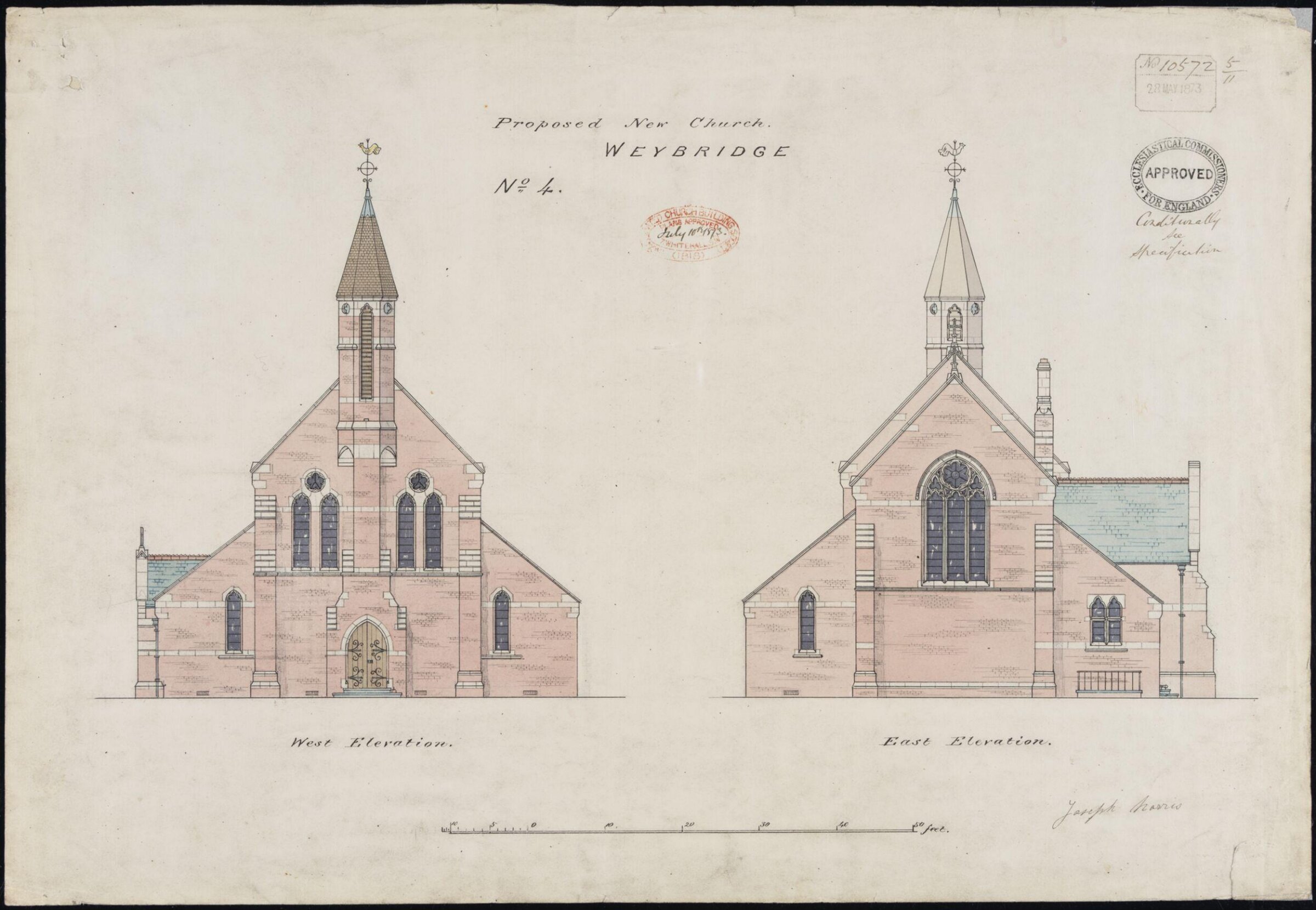Drawing, William Butterfield, 1873
