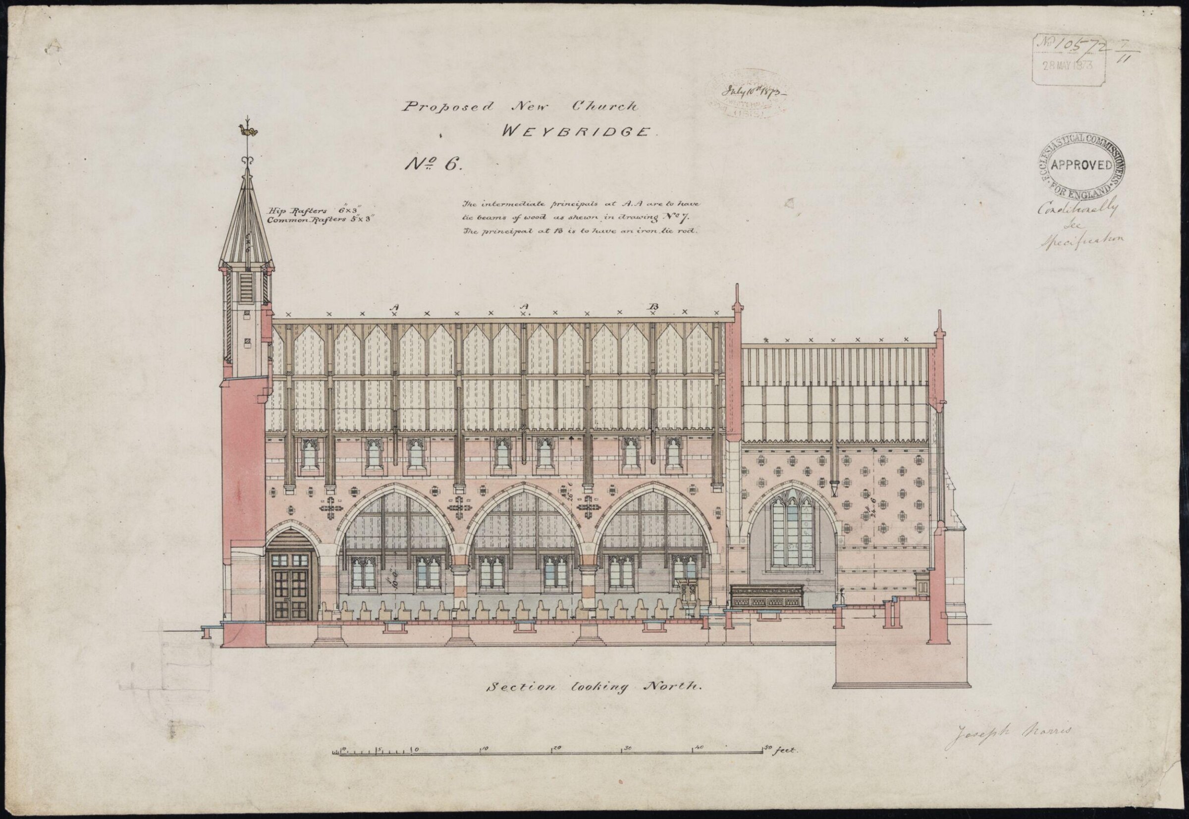 Drawing, William Butterfield, 1873