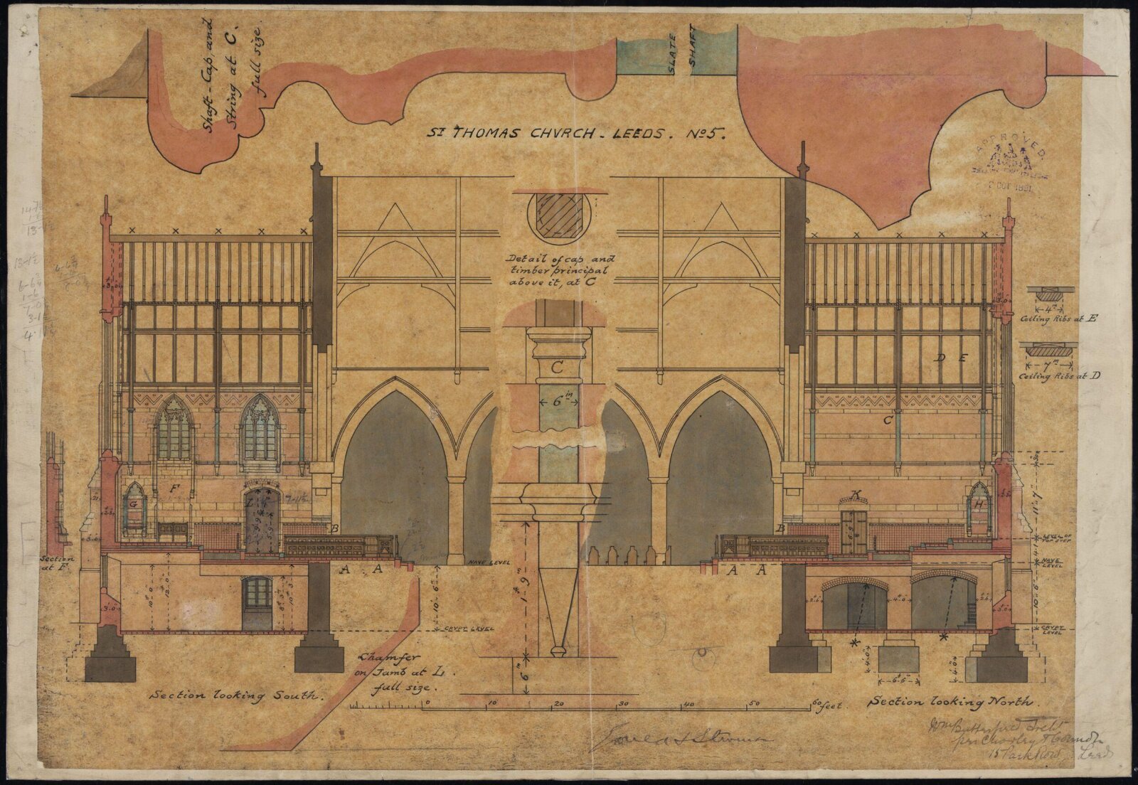 Drawing, William Butterfield, 1891