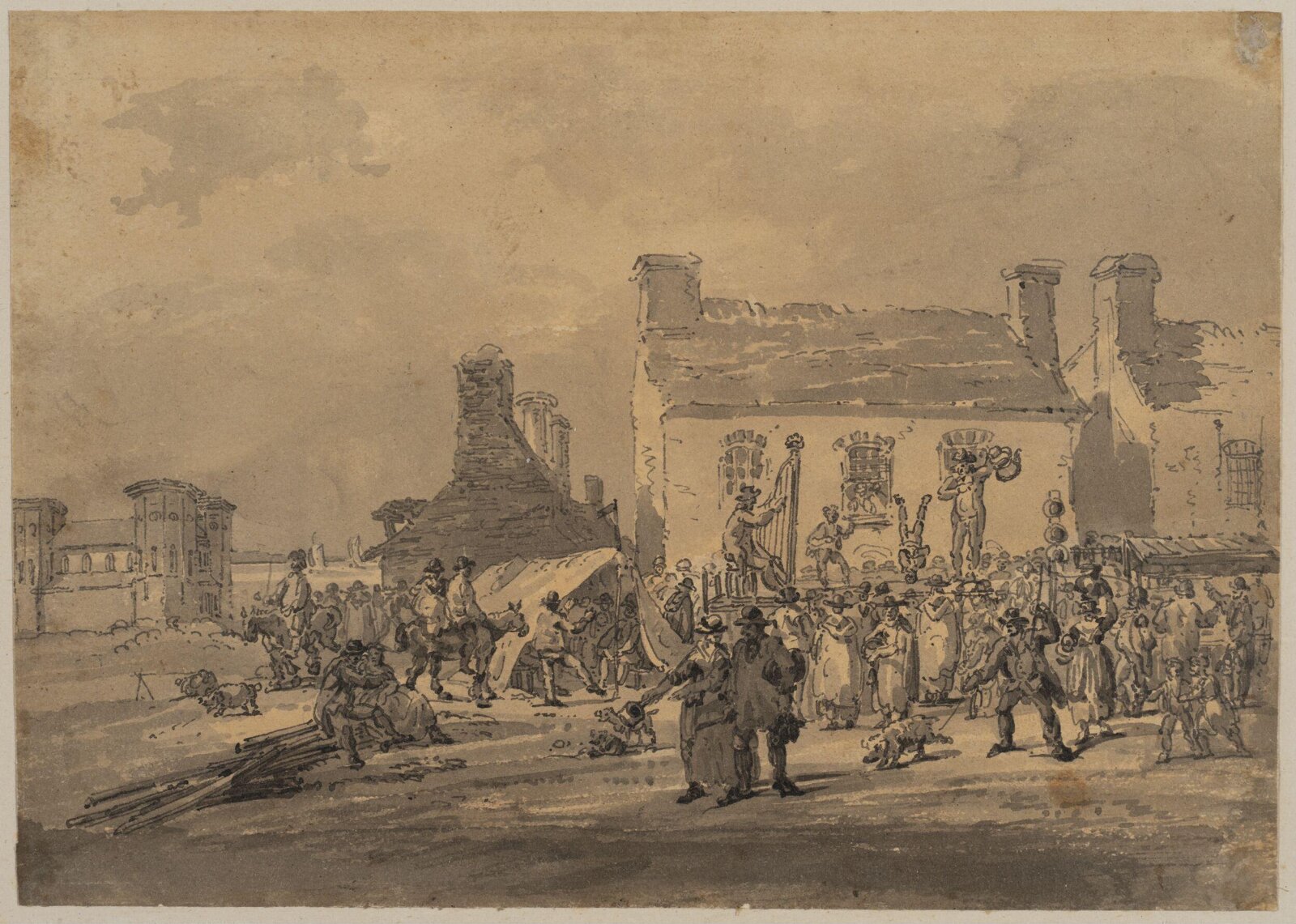 Village Fair, with mountebanks, Thomas Girtin, ca. 1795-1802