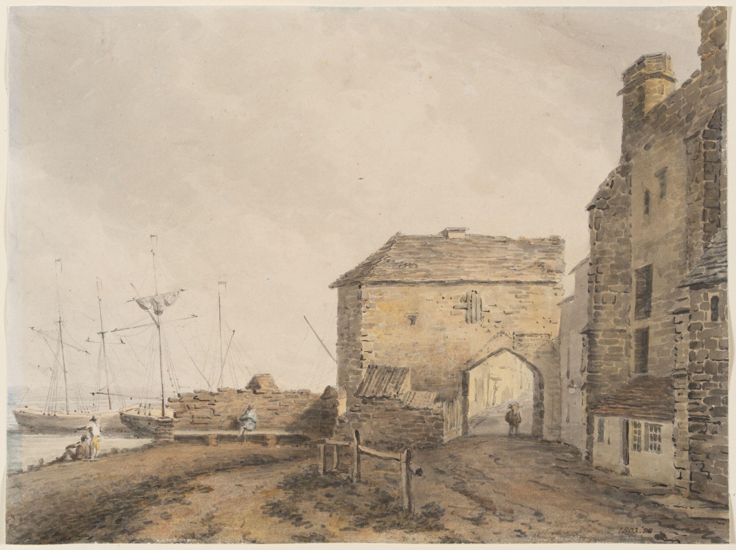 The South Gate and Old Gaol, Southampton, Turner, ca. 1800-50