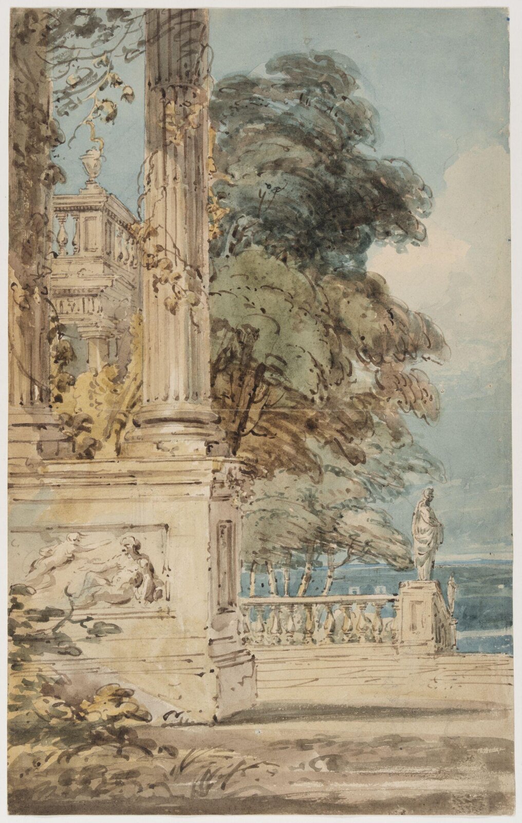 A Garden Terrace, Thomas Girtin, ca. 1795-1802