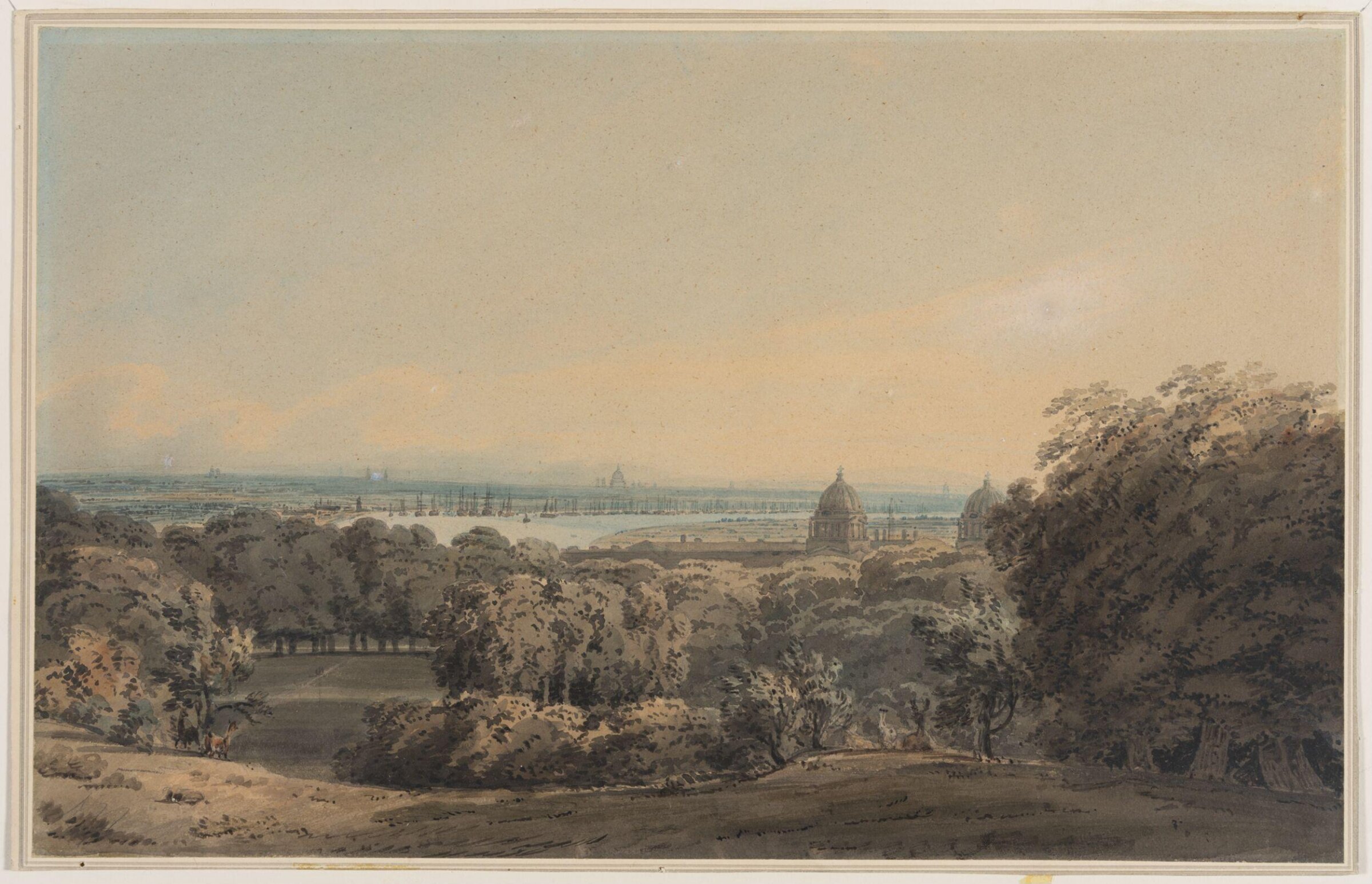The Thames at Greenwich, Cozens, late 18th century